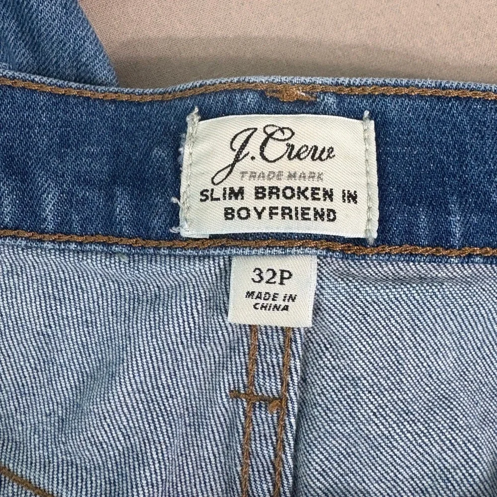 J. Crew Slim Broken In Boyfriend Jeans Womens Size 32P Blue Denim High Rise